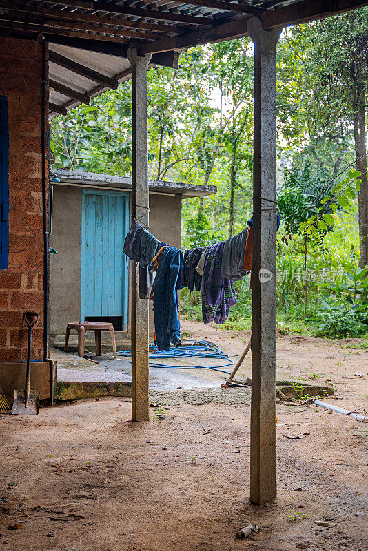 Laundry hanging outside to dry